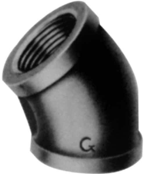 B&K Mueller - Class 150, 1-1/4" Galvanized Pipe 45° Elbow - Threaded, Malleable Iron - Apex Tool & Supply