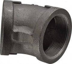 Made in USA - Size 2", Class 150, Malleable Iron Black Pipe 45° Elbow - 150 psi, Threaded End Connection - Apex Tool & Supply