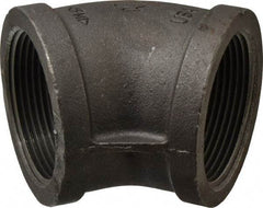 Made in USA - Size 2-1/2", Class 150, Malleable Iron Black Pipe 45° Elbow - 150 psi, Threaded End Connection - Apex Tool & Supply