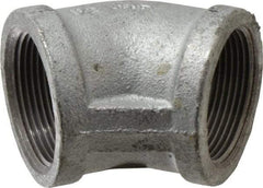 Made in USA - Class 150, 1-1/2" Galvanized Pipe 45° Elbow - Threaded, Malleable Iron - Apex Tool & Supply