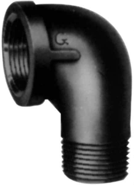 Made in USA - Class 150, 4" Galvanized Pipe 90° Street Elbow - Threaded, Malleable Iron - Apex Tool & Supply