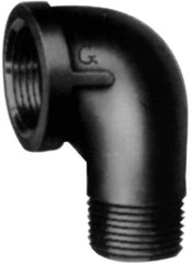Made in USA - Class 150, 4" Galvanized Pipe 90° Street Elbow - Threaded, Malleable Iron - Apex Tool & Supply