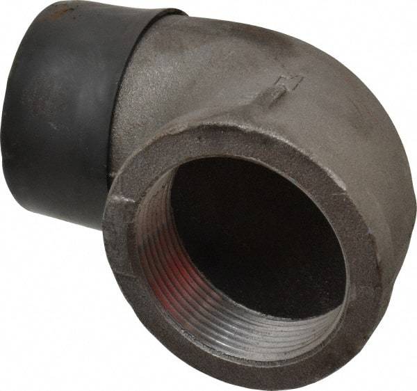 Made in USA - Size 2-1/2", Class 150, Malleable Iron Black Pipe 90° Street Elbow - 150 psi, Threaded End Connection - Apex Tool & Supply