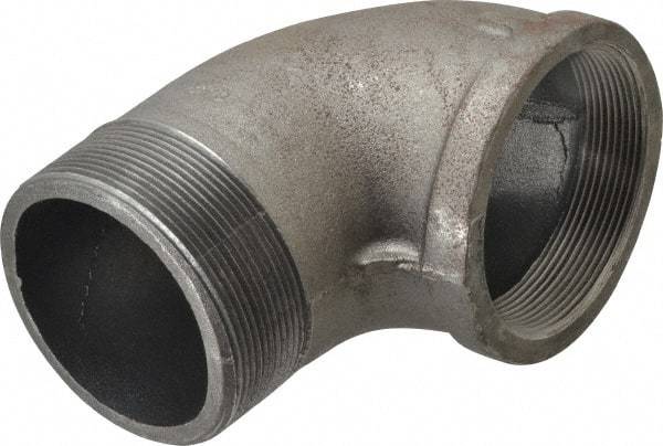 Made in USA - Size 4", Class 150, Malleable Iron Black Pipe 90° Street Elbow - 150 psi, Threaded End Connection - Apex Tool & Supply
