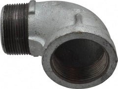 Made in USA - Class 150, 1-1/2" Galvanized Pipe 90° Street Elbow - Threaded, Malleable Iron - Apex Tool & Supply
