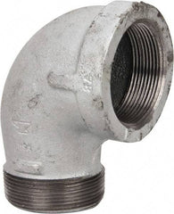 Made in USA - Class 150, 2" Galvanized Pipe 90° Street Elbow - Threaded, Malleable Iron - Apex Tool & Supply