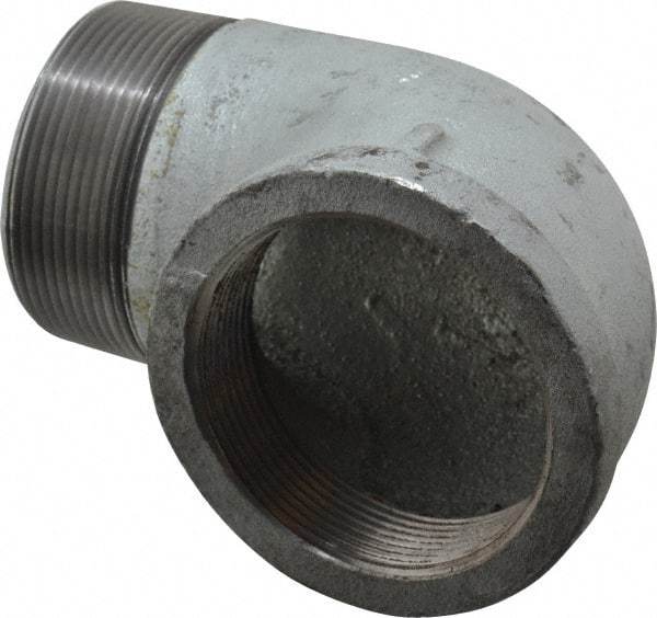 Made in USA - Class 150, 3" Galvanized Pipe 90° Street Elbow - Threaded, Malleable Iron - Apex Tool & Supply