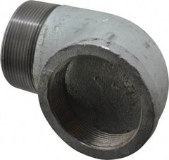 Made in USA - Class 150, 3" Galvanized Pipe 90° Street Elbow - Threaded, Malleable Iron - Apex Tool & Supply