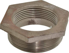 Made in USA - Size 3 x 2-1/2", Class 150, Cast Iron Black Pipe Hex Bushing - 150 psi, Threaded End Connection - Apex Tool & Supply