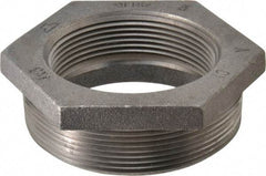 Made in USA - Size 4 x 3", Class 150, Malleable Iron Black Pipe Hex Bushing - 150 psi, Threaded End Connection - Apex Tool & Supply