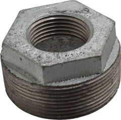 Made in USA - Class 150, 2 x 1" Galvanized Pipe Hex Bushing - Threaded, Malleable Iron - Apex Tool & Supply