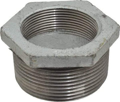 Made in USA - Class 150, 2-1/2 x 2" Galvanized Pipe Hex Bushing - Threaded, Malleable Iron - Apex Tool & Supply