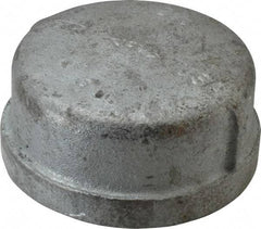 Made in USA - Class 150, 2-1/2" Galvanized Pipe End Cap - Threaded, Malleable Iron - Apex Tool & Supply