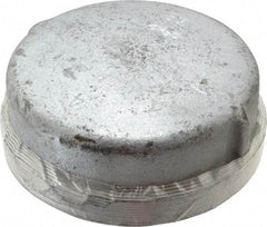 Made in USA - Class 150, 4" Galvanized Pipe End Cap - Threaded, Malleable Iron - Apex Tool & Supply