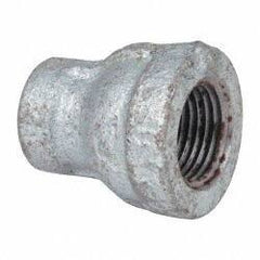 Made in USA - Class 150, 3/8 x 1/8" Galvanized Pipe Reducing Coupling - Threaded, Malleable Iron - Apex Tool & Supply