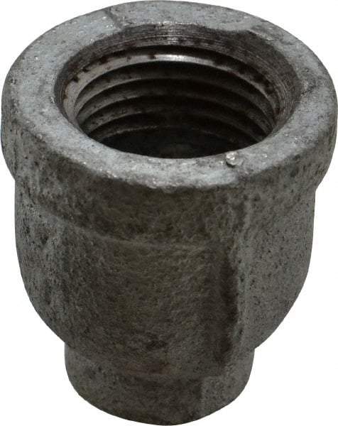 Made in USA - Class 150, 1/2 x 1/8" Galvanized Pipe Reducing Coupling - Threaded, Malleable Iron - Apex Tool & Supply