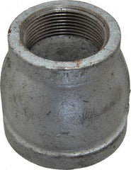 Made in USA - Class 150, 2 x 1-1/2" Galvanized Pipe Reducing Coupling - Threaded, Malleable Iron - Apex Tool & Supply
