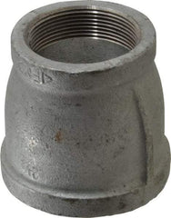 Made in USA - Class 150, 2-1/2 x 2" Galvanized Pipe Reducing Coupling - Threaded, Malleable Iron - Apex Tool & Supply