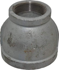 Made in USA - Class 150, 3 x 2" Galvanized Pipe Reducing Coupling - Threaded, Malleable Iron - Apex Tool & Supply