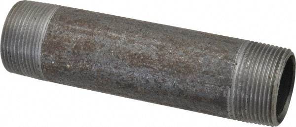 Made in USA - Schedule 40, 1-1/4" Diam x 6" Long Steel Black Pipe Nipple - Threaded - Apex Tool & Supply