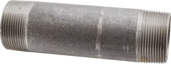Made in USA - Schedule 40, 1-1/2" Diam x 6" Long Steel Black Pipe Nipple - Threaded - Apex Tool & Supply