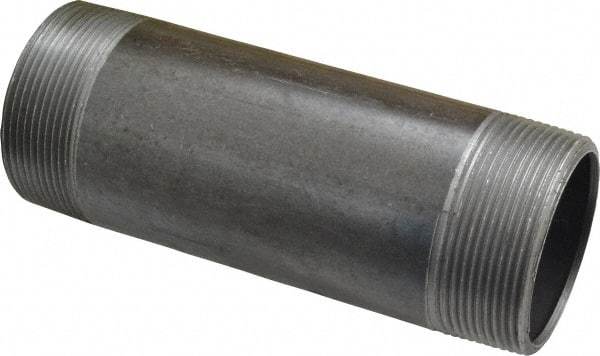 Made in USA - Schedule 40, 2" Diam x 6" Long Steel Black Pipe Nipple - Threaded - Apex Tool & Supply