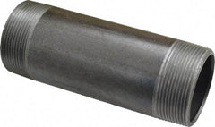 Made in USA - Schedule 40, 2" Diam x 6" Long Steel Black Pipe Nipple - Threaded - Apex Tool & Supply