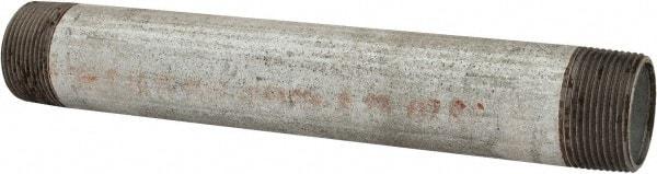 Made in USA - Schedule 40, 1-1/4 x 10" Galvanized Pipe Nipple - Threaded Steel - Apex Tool & Supply