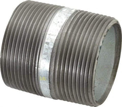 Made in USA - Schedule 40, 2-1/2 x 3" Galvanized Pipe Nipple - Threaded Steel - Apex Tool & Supply