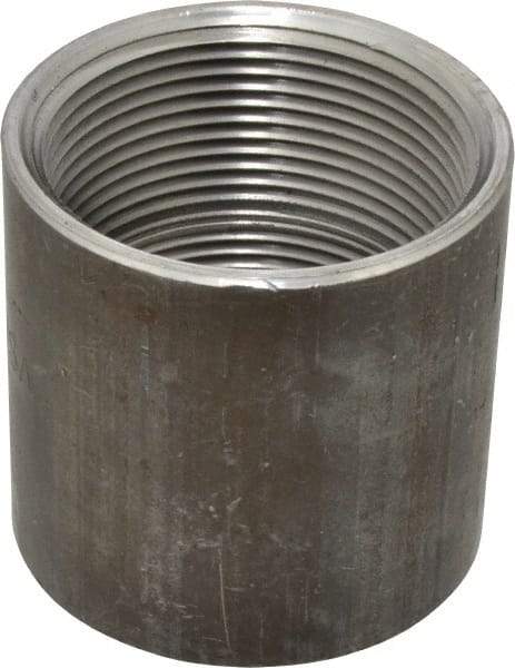 Made in USA - Size 2-1/2", Class 150, Malleable Iron Black Pipe Coupling - 150 psi, Threaded End Connection - Apex Tool & Supply