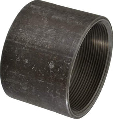 Made in USA - Size 4", Class 150, Steel Black Pipe Coupling - 150 psi, Threaded End Connection - Apex Tool & Supply