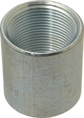 Made in USA - Class 150, 1-1/4" Galvanized Pipe Coupling - Threaded, Malleable Iron - Apex Tool & Supply