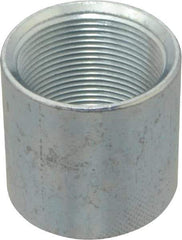 Made in USA - Class 150, 1-1/2" Galvanized Pipe Coupling - Threaded, Malleable Iron - Apex Tool & Supply