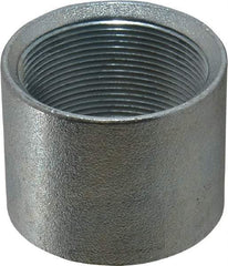 Made in USA - Class 150, 2" Galvanized Pipe Coupling - Threaded, Malleable Iron - Apex Tool & Supply