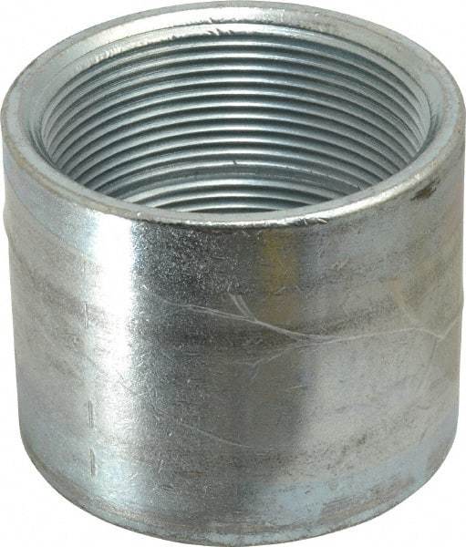 Made in USA - Class 150, 3" Galvanized Pipe Coupling - Threaded, Malleable Iron - Apex Tool & Supply