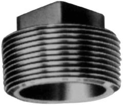 Made in USA - Class 150, 4" Galvanized Pipe Square Plug - Threaded, Malleable Iron - Apex Tool & Supply