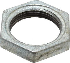 Made in USA - Class 150, 1-1/4" Galvanized Pipe Hex Locknut - Threaded, Malleable Iron - Apex Tool & Supply