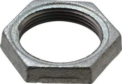 Made in USA - Class 150, 1-1/2" Galvanized Pipe Hex Locknut - Threaded, Malleable Iron - Apex Tool & Supply