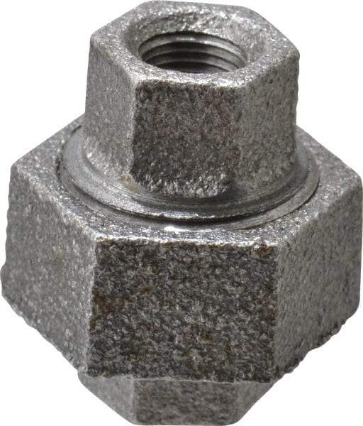 Made in USA - Size 1/8", Class 150, Malleable Iron Black Pipe Union - 150 psi, Threaded End Connection - Apex Tool & Supply