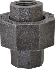 Made in USA - Size 3/8", Class 150, Malleable Iron Black Pipe Union - 150 psi, Threaded End Connection - Apex Tool & Supply