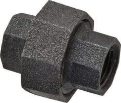 Made in USA - Size 1/2", Class 150, Malleable Iron Black Pipe Union - 150 psi, Threaded End Connection - Apex Tool & Supply