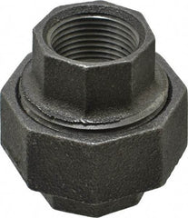 Made in USA - Size 3/4", Class 150, Malleable Iron Black Pipe Union - 150 psi, Threaded End Connection - Apex Tool & Supply
