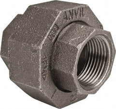 Made in USA - Size 1", Class 150, Malleable Iron Black Pipe Union - 150 psi, Threaded End Connection - Apex Tool & Supply