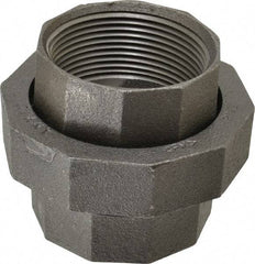 Made in USA - Size 2-1/2", Class 150, Malleable Iron Black Pipe Union - 150 psi, Threaded End Connection - Apex Tool & Supply