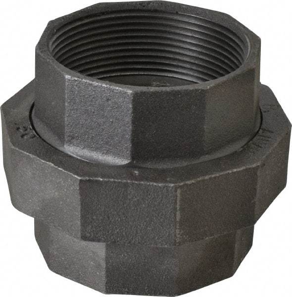 Made in USA - Size 3", Class 150, Malleable Iron Black Pipe Union - 150 psi, Threaded End Connection - Apex Tool & Supply