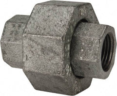 Made in USA - Class 150, 3/8" Galvanized Pipe Union - Threaded, Malleable Iron - Apex Tool & Supply