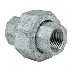 Made in USA - Class 150, 1/2" Galvanized Pipe Union - Threaded, Malleable Iron - Apex Tool & Supply