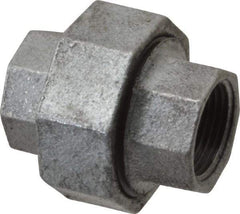 Made in USA - Class 150, 3/4" Galvanized Pipe Union - Threaded, Malleable Iron - Apex Tool & Supply