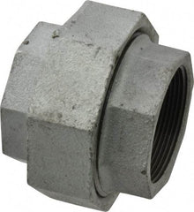Made in USA - Class 150, 2" Galvanized Pipe Union - Threaded, Malleable Iron - Apex Tool & Supply