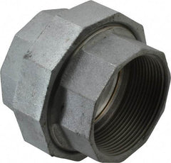 Made in USA - Class 150, 3" Galvanized Pipe Union - Threaded, Malleable Iron - Apex Tool & Supply